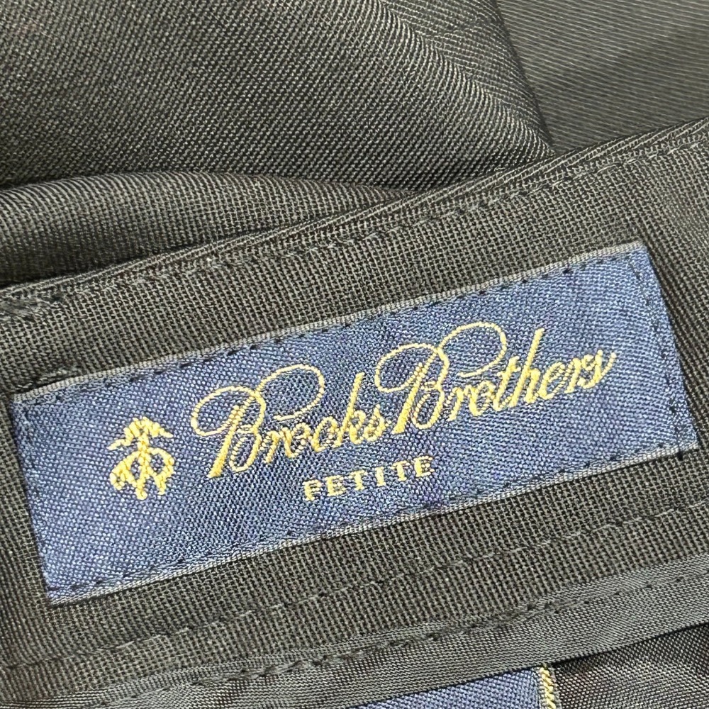 Brooks Brothers Petite 12P Black 100% Wool Bemberg Lined Straight Dress Pants - Picture 5 of 13